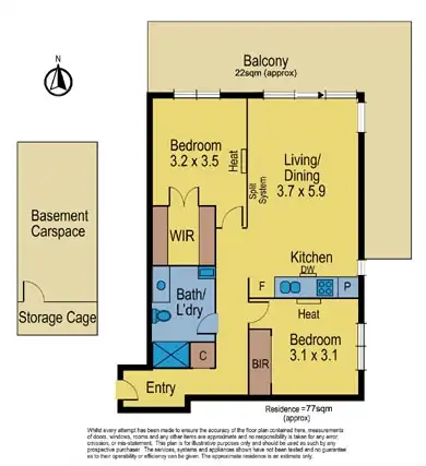Floorplan of Homely apartment listing, 204/18 Berkeley St, Doncaster VIC