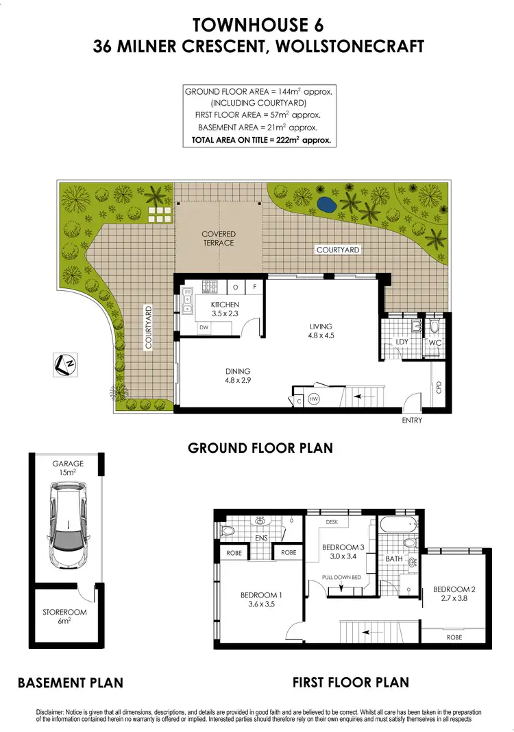 Floorplan of Homely townhouse listing, 6/36 Milner Cres, Wollstonecraft NSW