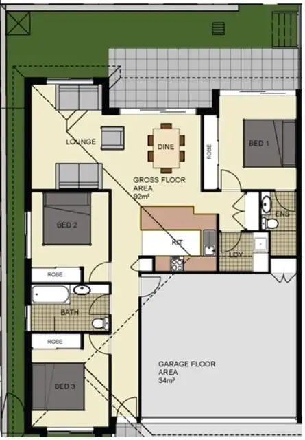 Floorplan of Homely townhouse listing, 13/4 Hardes Ave, Maryland NSW