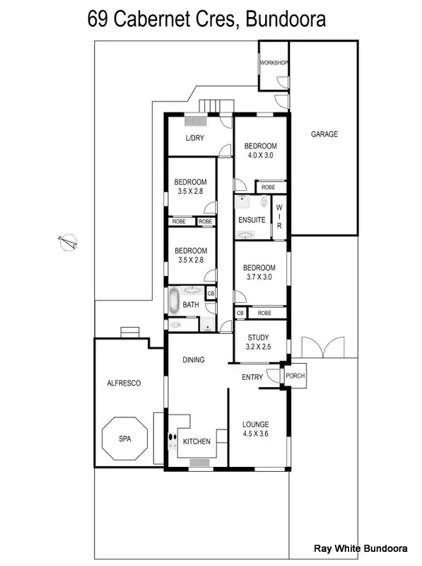 Floorplan of Homely house listing, 69 Cabernet Cres, Bundoora VIC