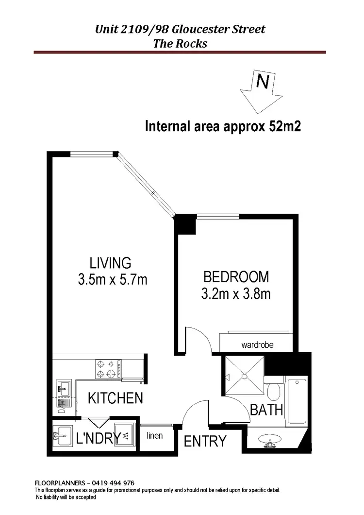 Floorplan of Homely apartment listing, 2109/98 Gloucester St, The Rocks NSW