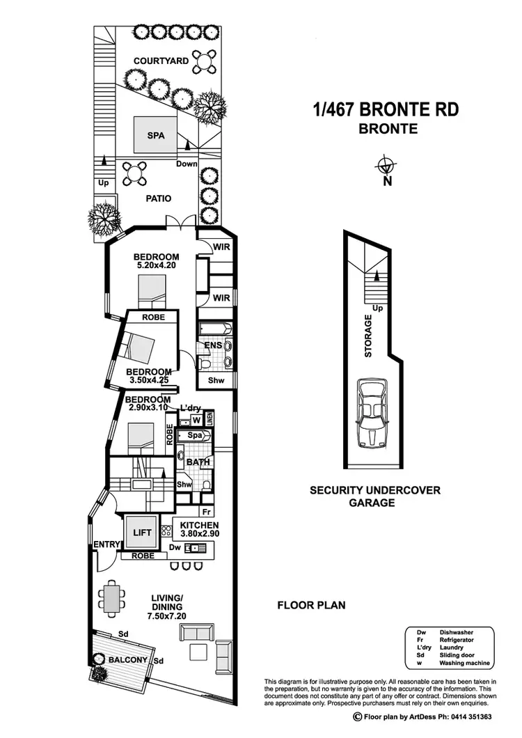 Floorplan of Homely apartment listing, 1/467 Bronte Rd, Bronte NSW