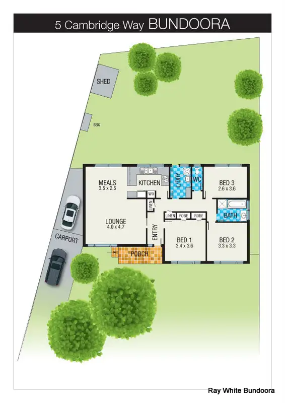 Floorplan of Homely house listing, 5 Cambridge Way, Bundoora VIC