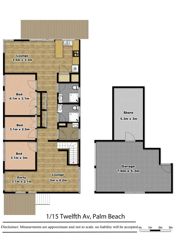 Floorplan of Homely other listing, 1/15 Twelfth Ave, Palm Beach QLD