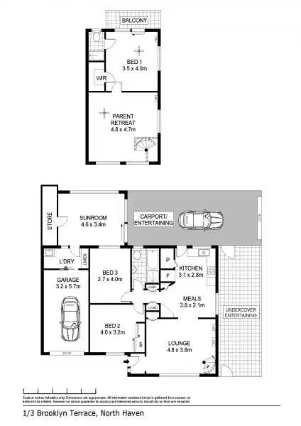 Floorplan of Homely house listing, 1 / 3 Brooklyn Tce, North Haven SA