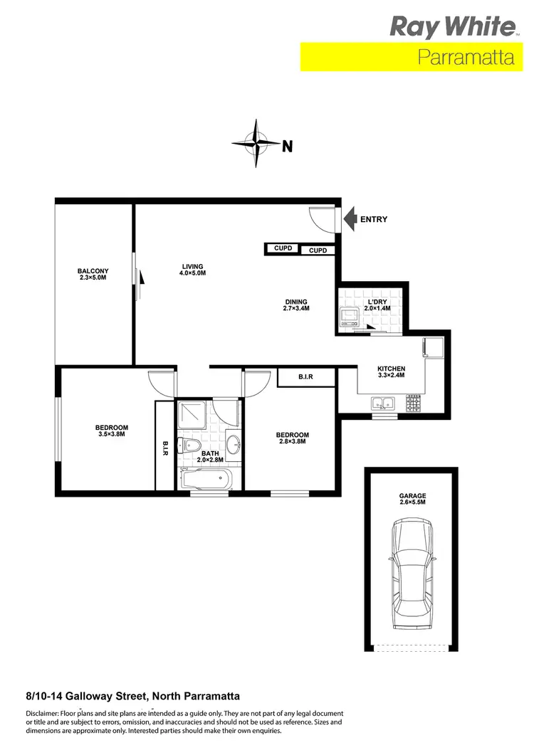 Floorplan of Homely unit listing, 8/10-14 Galloway St, North Parramatta NSW