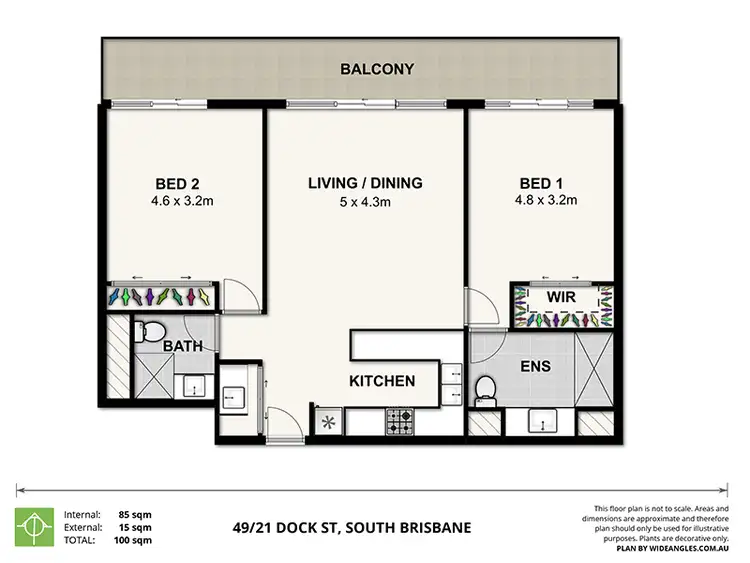 Floorplan of Homely apartment listing, 49/21 Dock St, South Brisbane QLD