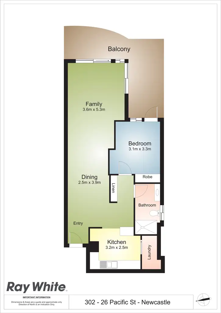 Floorplan of Homely unit listing, Unit 302/26 Pacific St, Newcastle NSW