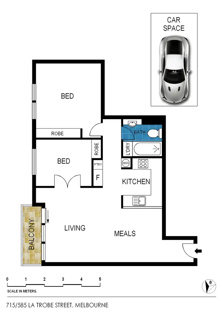 Floorplan of Homely apartment listing, 715/585 La Trobe St, Melbourne (CBD) VIC