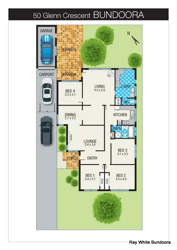 Floorplan of Homely house listing, 50 Glenn Cres, Bundoora VIC