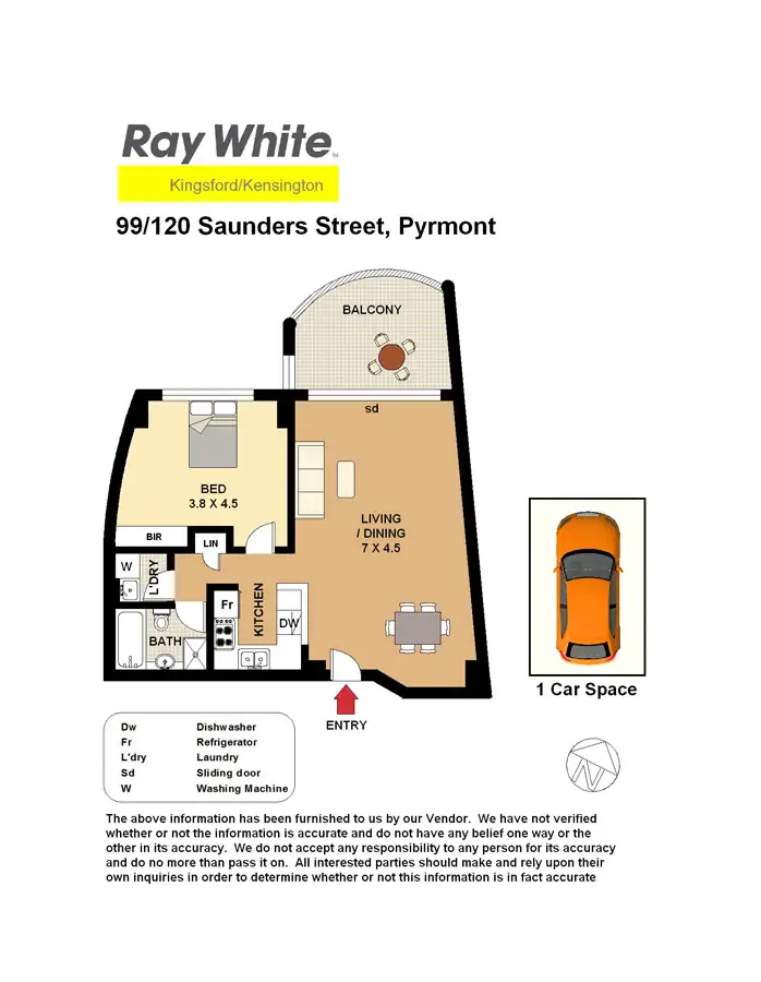 Floorplan of Homely unit listing, 99/120 Saunders St, Pyrmont NSW
