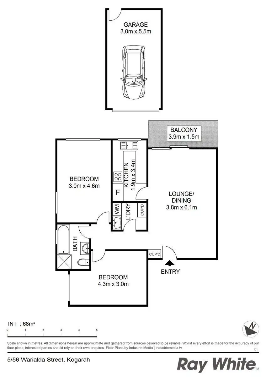 Floorplan of Homely apartment listing, 5/56 Warialda St, Kogarah NSW