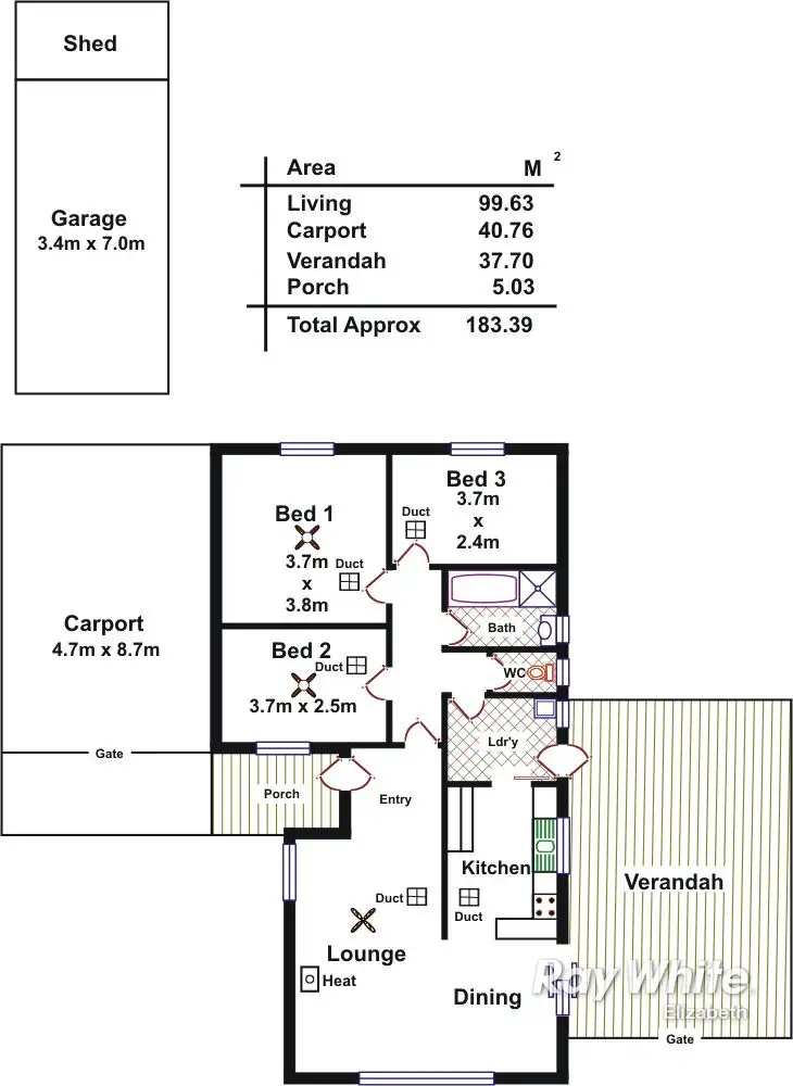 Floorplan of Homely house listing, 3 Sherborne St, Elizabeth Downs SA
