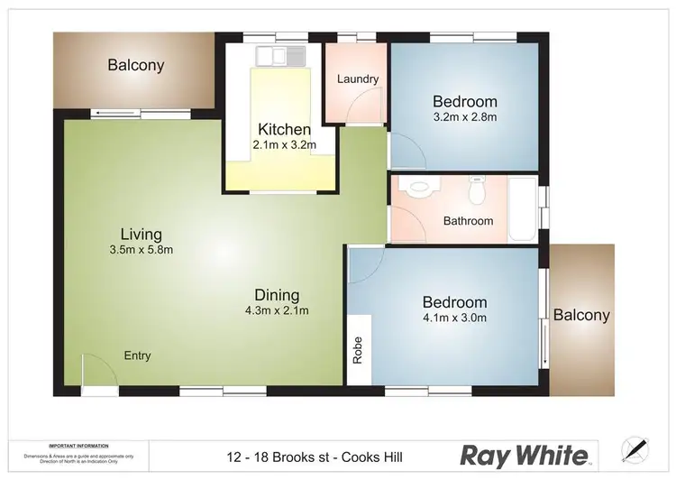 Floorplan of Homely unit listing, 12/18 Brooks St, Cooks Hill NSW