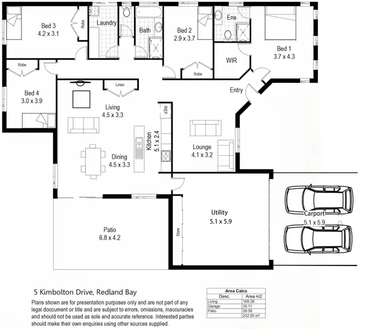 Floorplan of Homely house listing, 5 Kimbolton Dr, Redland Bay QLD