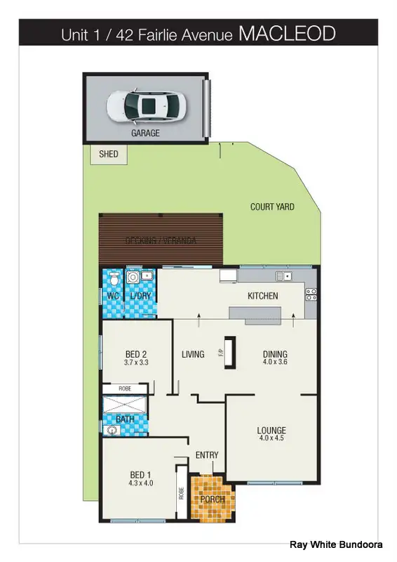Floorplan of Homely house listing, 1/42 Fairlie Ave, Macleod VIC