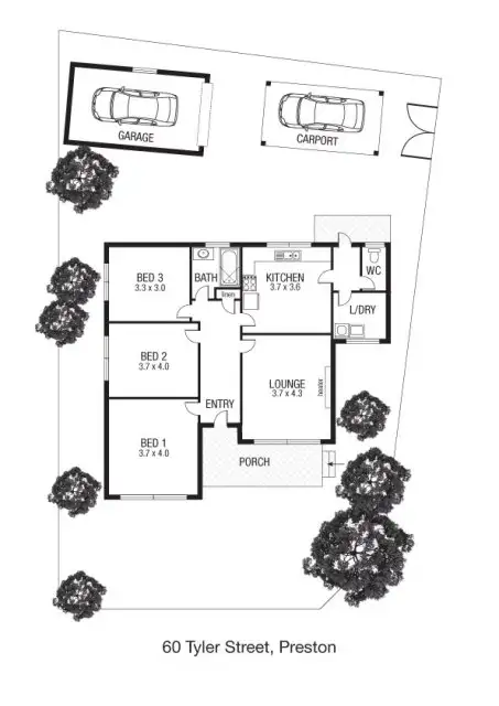 Floorplan of Homely house listing, 60 Tyler St, Preston VIC