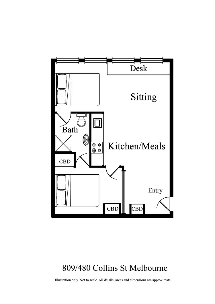 Floorplan of Homely apartment listing, 809/480 Collins St, Melbourne (CBD) VIC