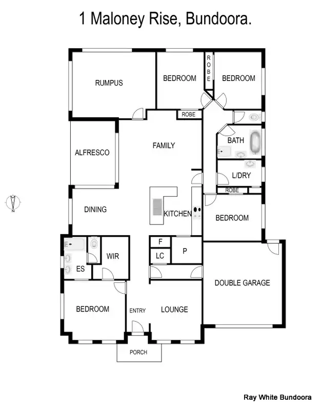 Floorplan of Homely house listing, 1 Maloney Rse, Bundoora VIC