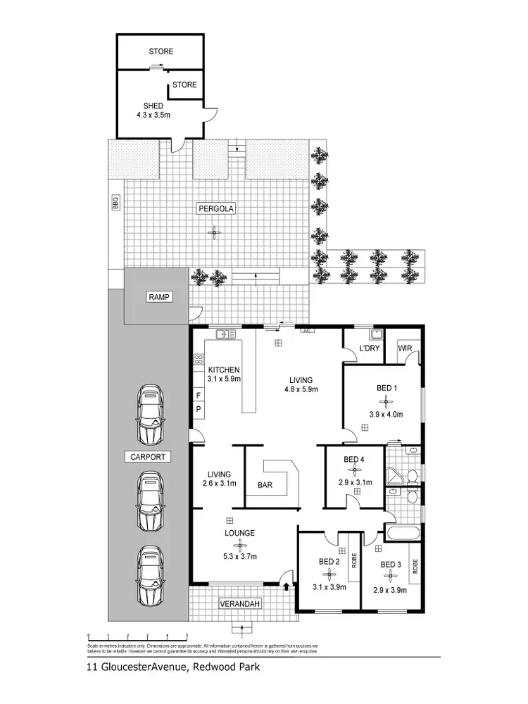 Floorplan of Homely house listing, 11 Gloucester Ave, Redwood Park SA