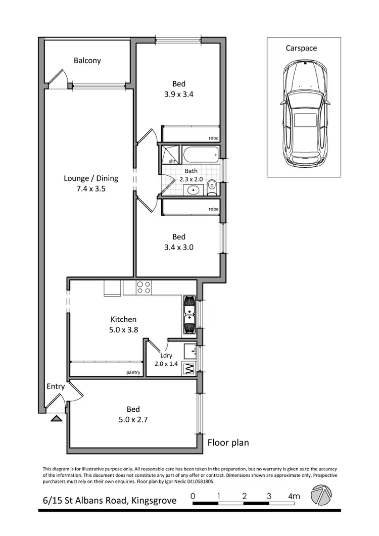 Floorplan of Homely unit listing, 6/15 St Albans Rd, Kingsgrove NSW