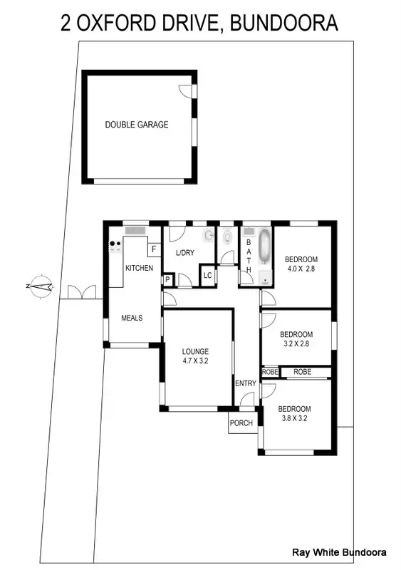 Floorplan of Homely house listing, 2 Oxford Dr, Bundoora VIC