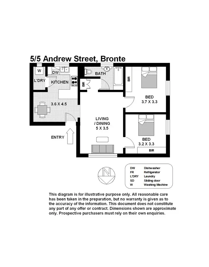 Floorplan of Homely apartment listing, 5/5 Andrew St, Bronte NSW