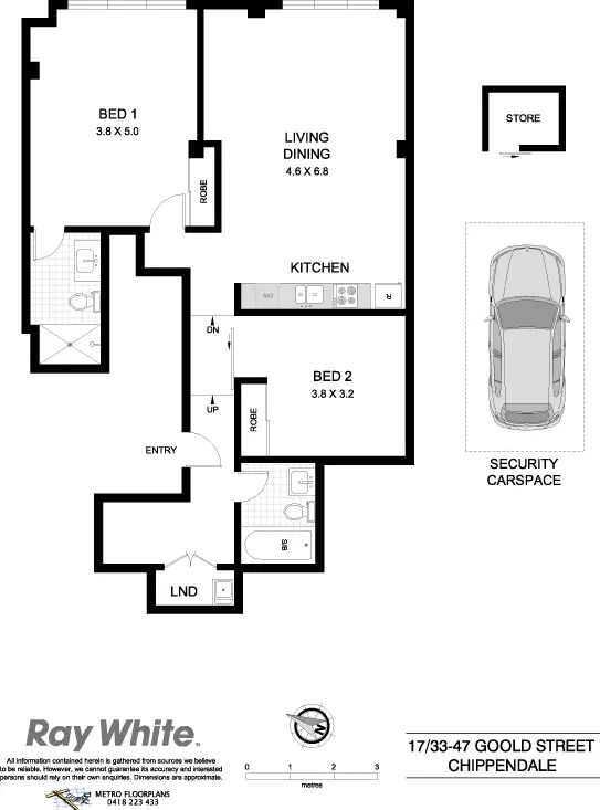 Floorplan of Homely apartment listing, 17/33-47 Goold St, Chippendale NSW