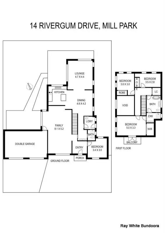 Floorplan of Homely house listing, 14 Rivergum Dr, Mill Park VIC