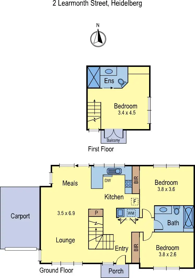 Floorplan of Homely townhouse listing, 2 Learmonth St, Heidelberg VIC