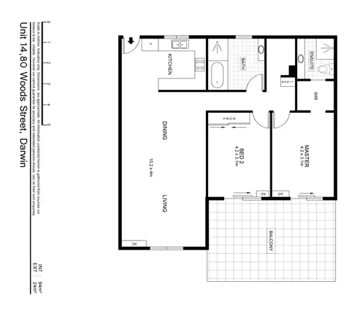 Floorplan of Homely unit listing, 14/80 Woods St, Darwin City NT