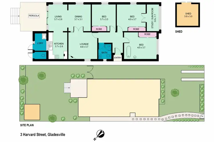 Floorplan of Homely house listing, 3 Harvard St, Gladesville NSW