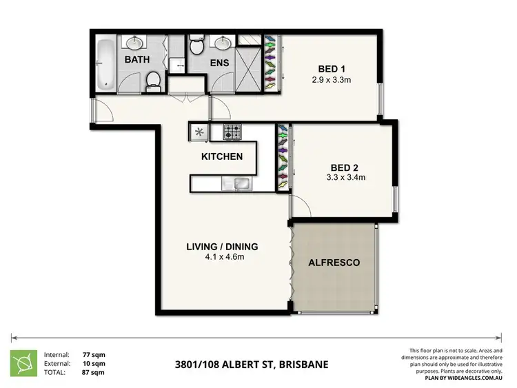 Floorplan of Homely apartment listing, 3801/108 Albert St, Brisbane (CBD) QLD