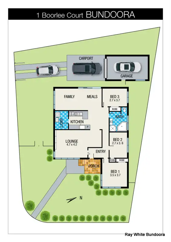 Floorplan of Homely house listing, 1 Boorlee Ct, Bundoora VIC