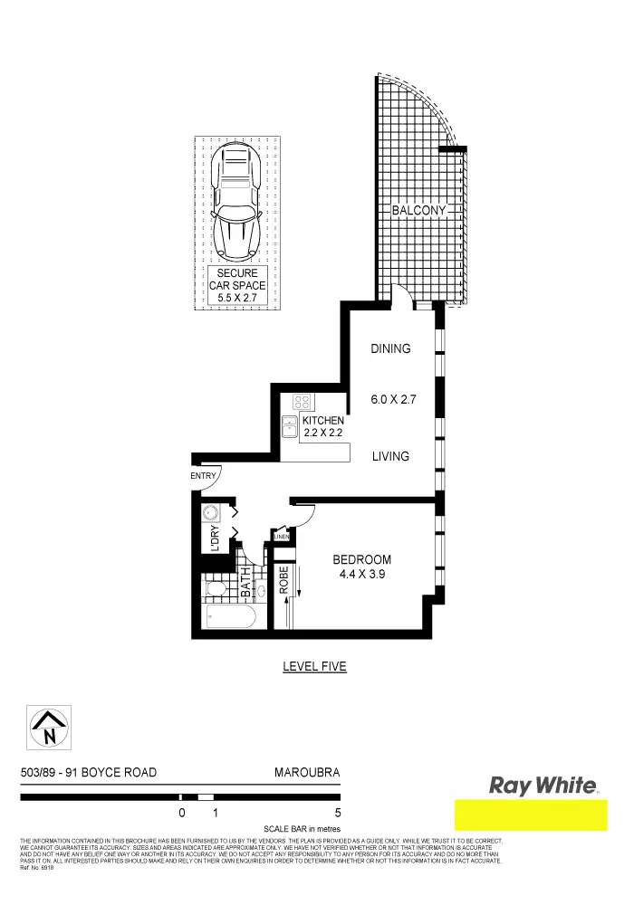 Floorplan of Homely apartment listing, 503/89-91 Boyce Rd, Maroubra NSW