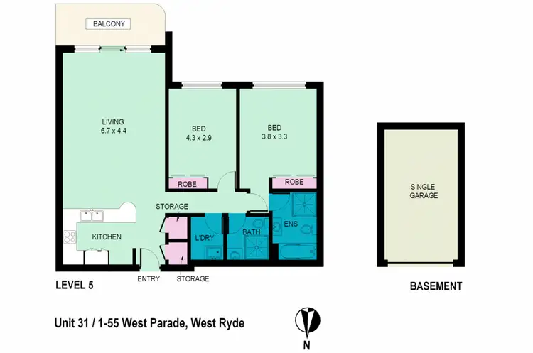 Floorplan of Homely apartment listing, 31/1-55 West Pde, West Ryde NSW