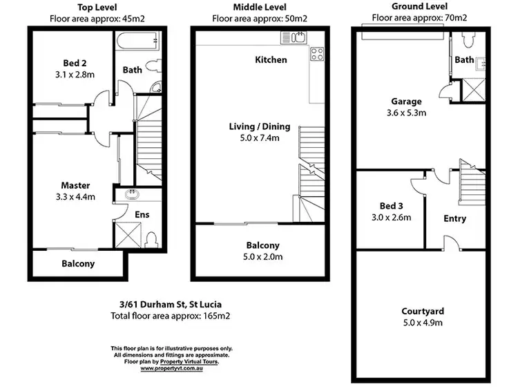 Floorplan of Homely townhouse listing, 3/61 Durham St, St Lucia QLD
