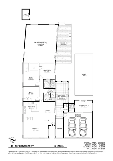 Floorplan of Homely house listing, 47 Alfriston Dr, Buderim QLD