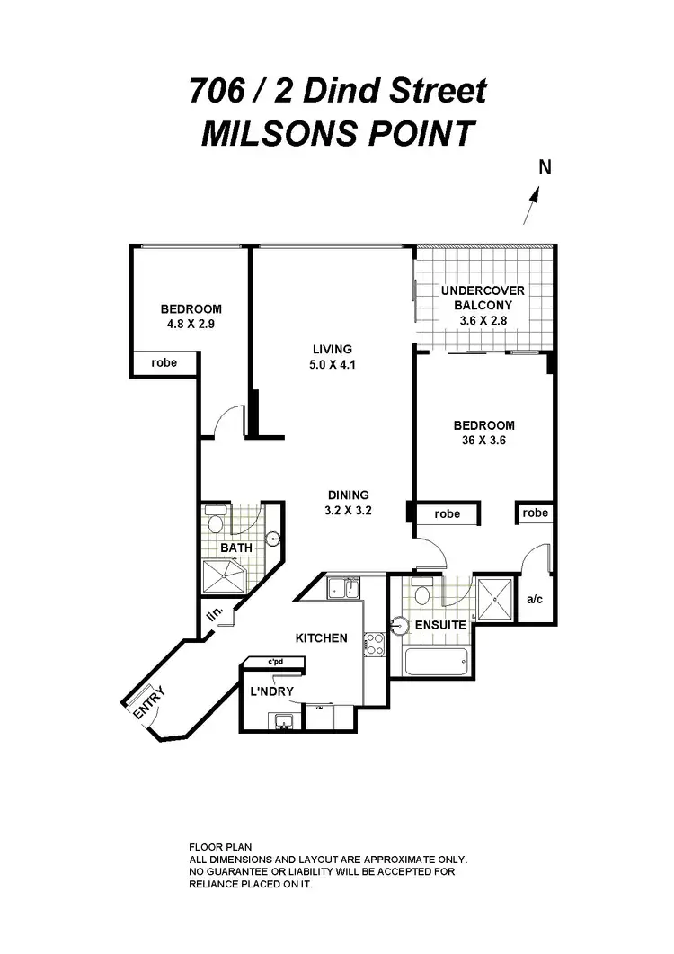 Floorplan of Homely apartment listing, 706/2 Dind St, Milsons Point NSW