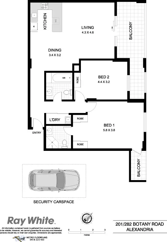 Floorplan of Homely apartment listing, 201/282 Botany Rd, Alexandria NSW
