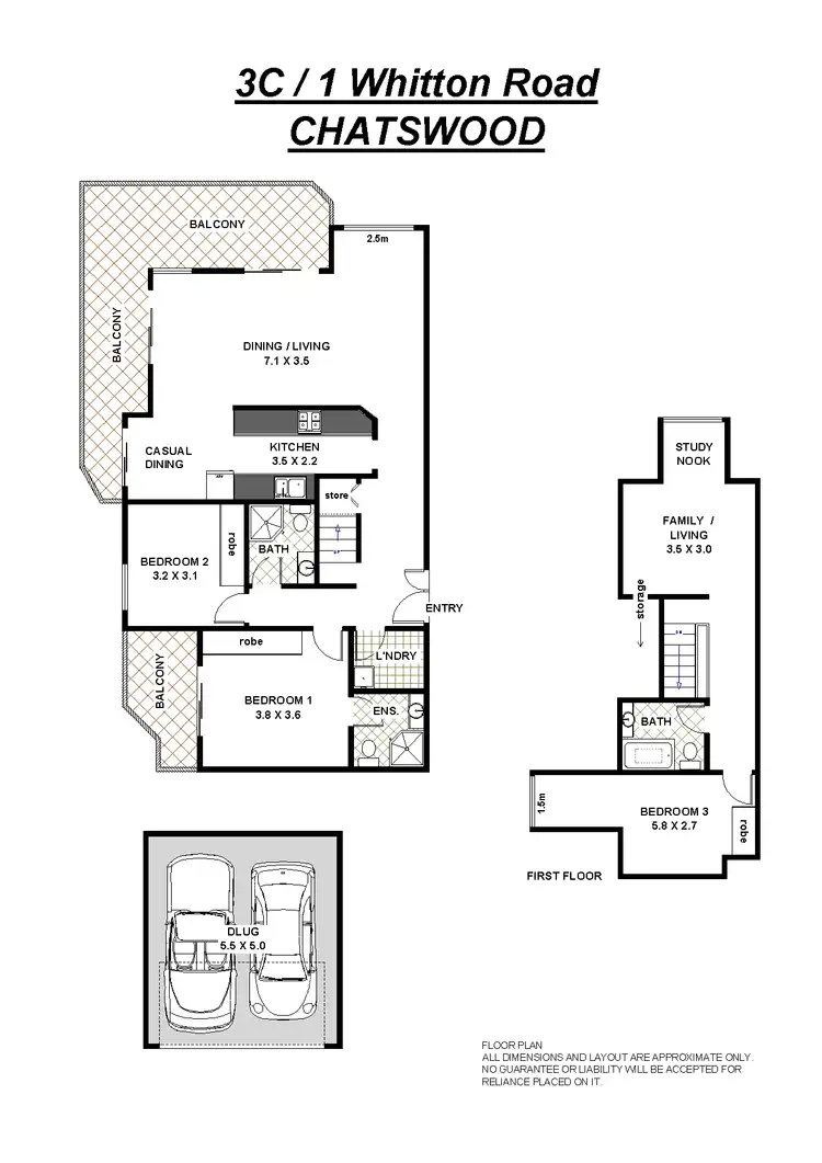 Floorplan of Homely apartment listing, 3C/1-7 Whitton Rd, Chatswood NSW