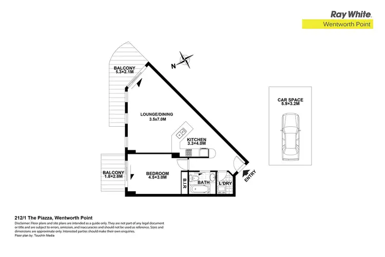 Floorplan of Homely apartment listing, 212/1 The Piaz, Wentworth Point NSW