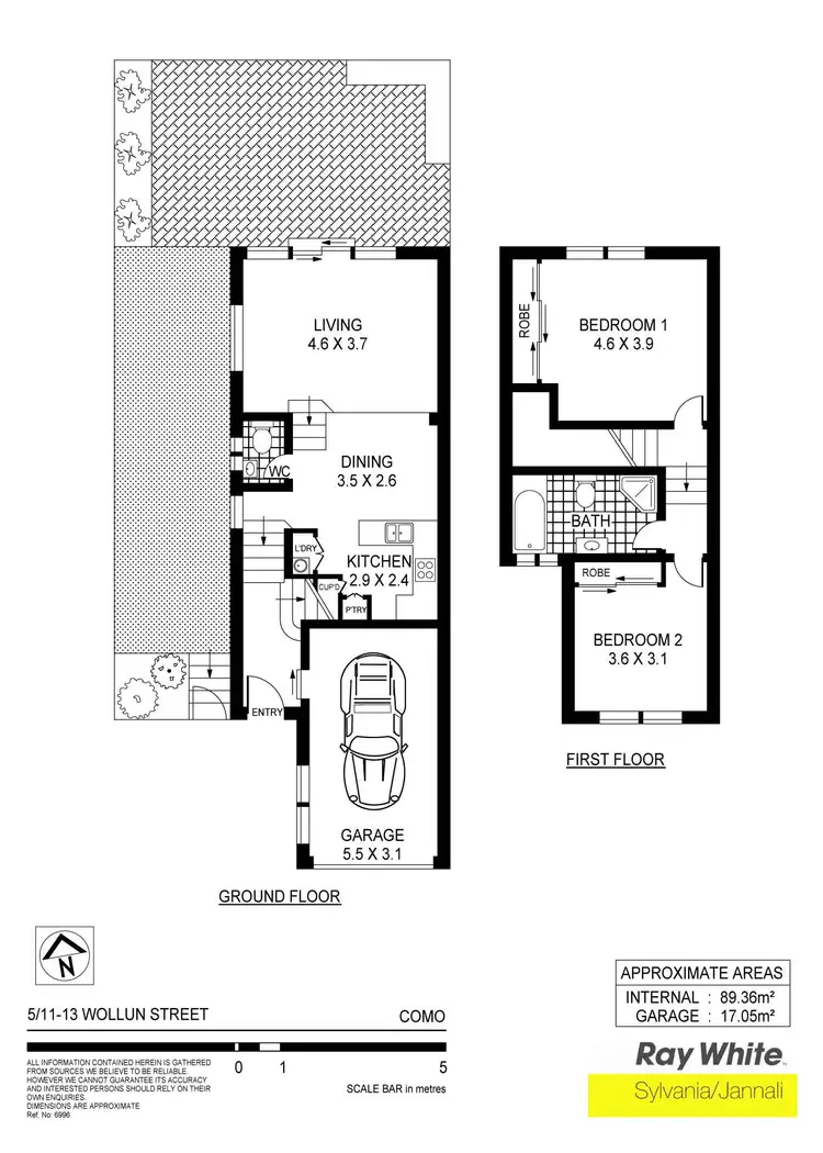 Floorplan of Homely townhouse listing, 5/11-13 Wollun St, Como NSW