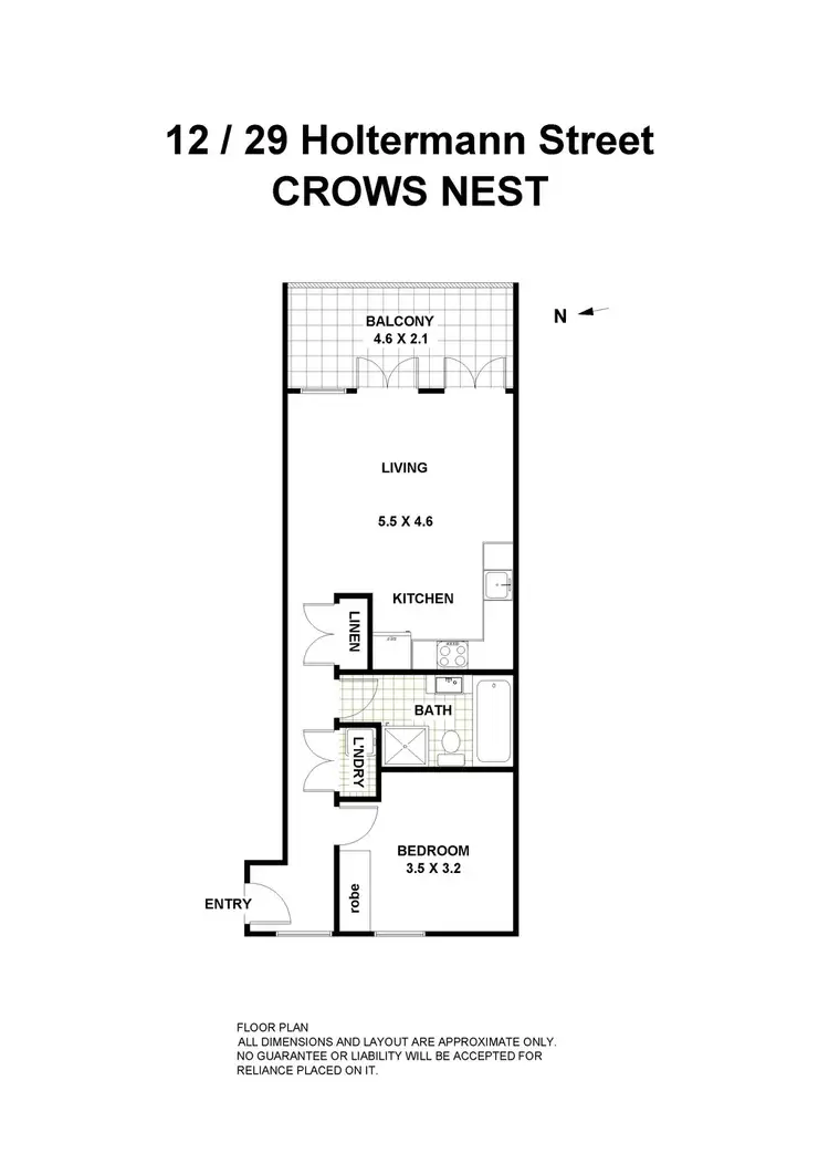 Floorplan of Homely apartment listing, 12/29 Holtermann St, Crows Nest NSW