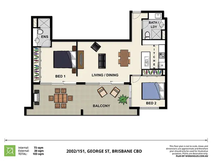 Floorplan of Homely apartment listing, 2002/151 George St, Brisbane (cbd) QLD