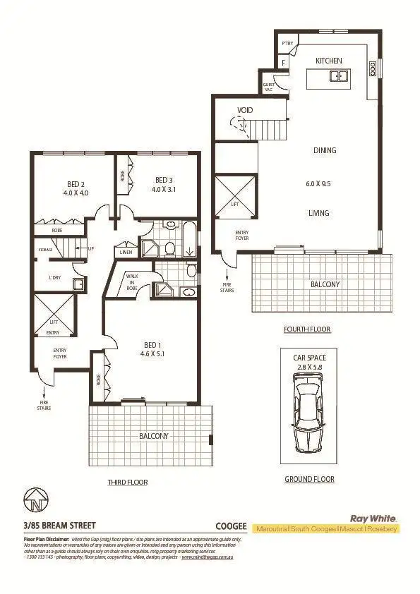 Floorplan of Homely apartment listing, 3/85 Bream St, Coogee NSW