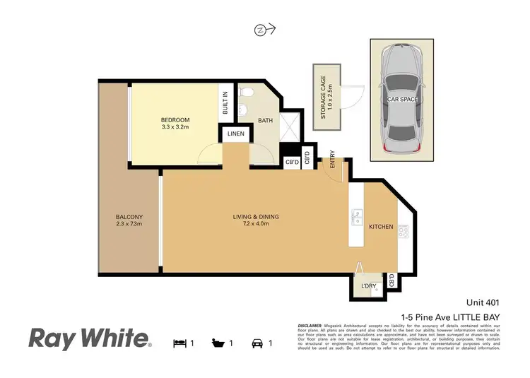 Floorplan of Homely apartment listing, 401/1-5 Pine Ave, Little Bay NSW