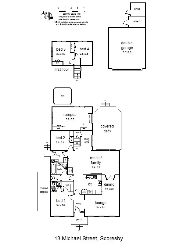 Floorplan of Homely house listing, 13 Michael St, Scoresby VIC