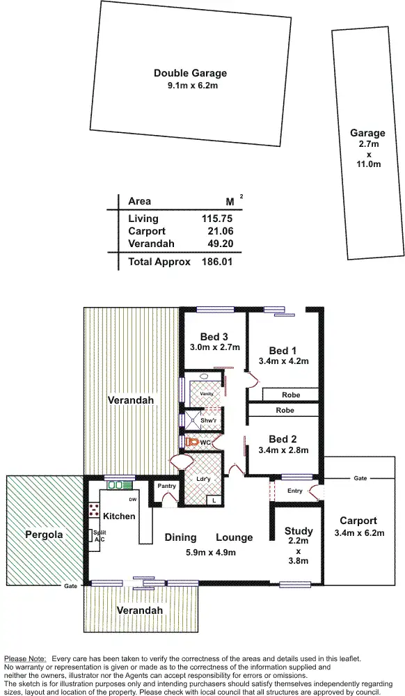Floorplan of Homely house listing, 4 Innes St, Elizabeth Park SA
