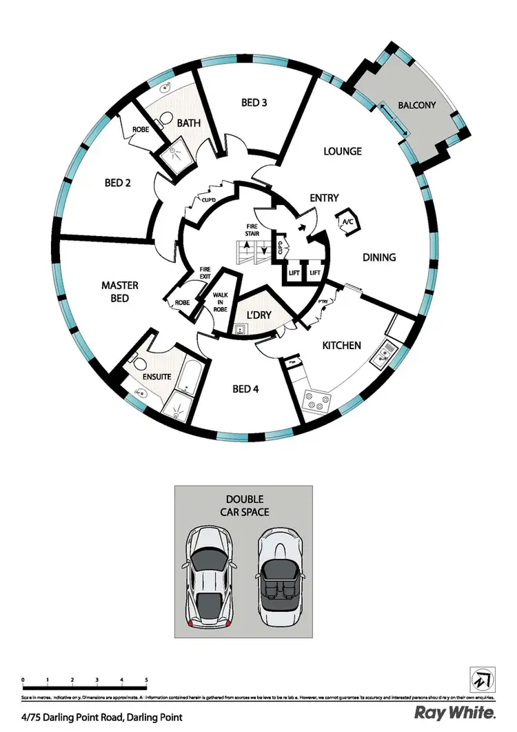 Floorplan of Homely apartment listing, 4/75 Darling Point Rd, Darling Point NSW